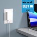 Eggtronic PAWH65 Sirius Compact Portable AC 65 Watt Universal Smart Electronic Device USB Adapter Wall Charger, White