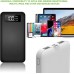 Portable Slim Power Bank Works for Your Samsung Galaxy Halo with 10,000mAH Digital Display Screen, Status Update, and 3 Cables Included! (White)