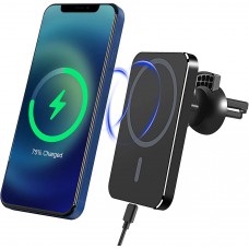 Magnetic Wireless Car Mount Charger, 15W Fast Charge Auto-Alignment Air Vent Phone Holder Stand 360В° Rotation Compatible with iPhone 12/13 Mini/Pro/Pro Max
